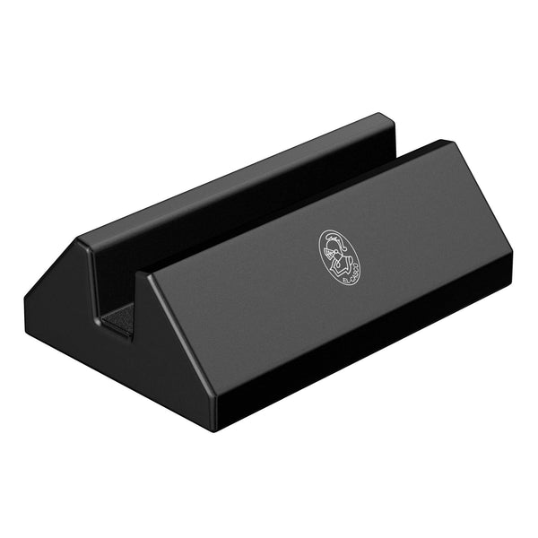 dacasso El Casco Metallic Grey with Black Logo Business Card Holder