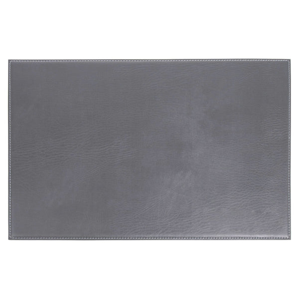 dacasso Gray 17" x 12" Leatherette Square Corner Placemat w/ White Stitching