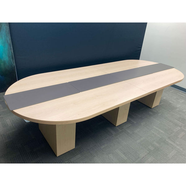 Dacasso Gray Leather 30" X 12.5" Conference Table Single Runner