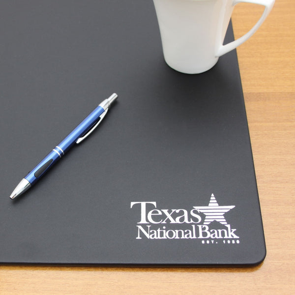 Dacasso Gray Leather Conference Table Pad With Pen Well 17 X 14