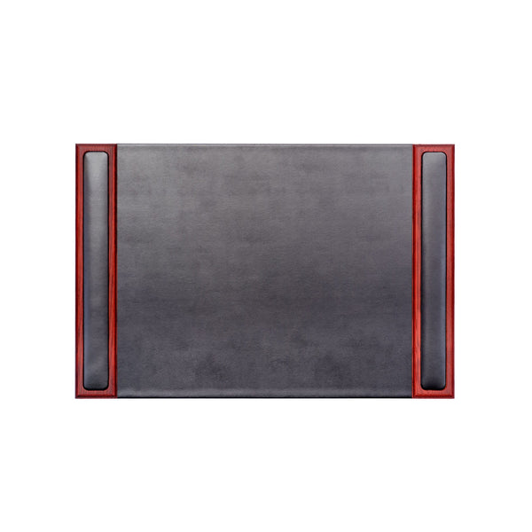 dacasso Mahogany (Rosewood) & Black Leather 25.5" x 17.25" Side-Rail Desk Pad