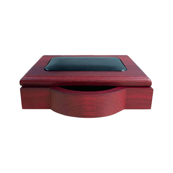 Dacasso Mahogany (Rosewood) & Black Leather 4" X 6" Memo Holder