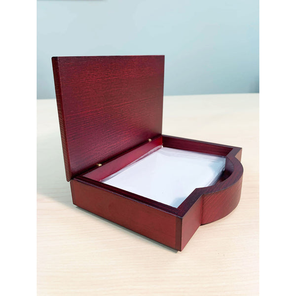 Dacasso Mahogany (Rosewood) & Black Leather 4" X 6" Memo Holder