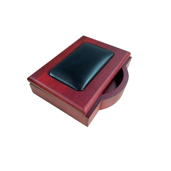 dacasso Mahogany (Rosewood) & Black Leather 4" x 6" Memo Holder