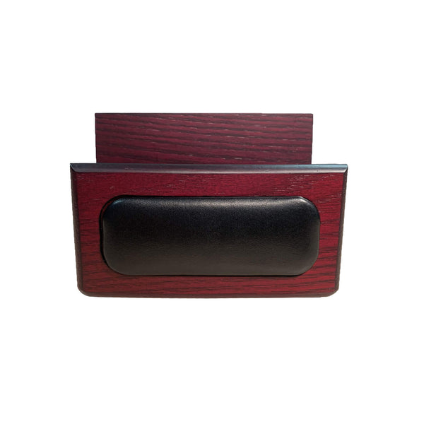 Dacasso Mahogany (Rosewood) & Black Leather Business Card Holder