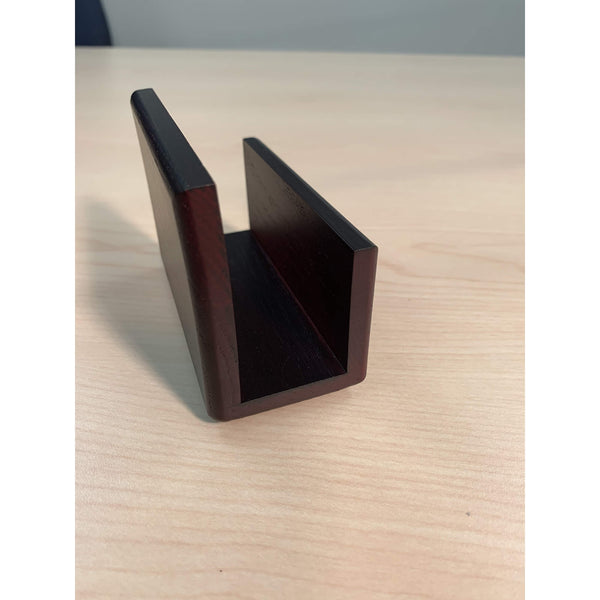 Dacasso Mahogany (Rosewood) & Black Leather Business Card Holder