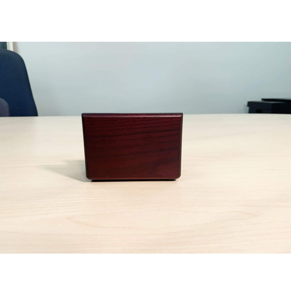 Dacasso Mahogany (Rosewood) & Black Leather Business Card Holder