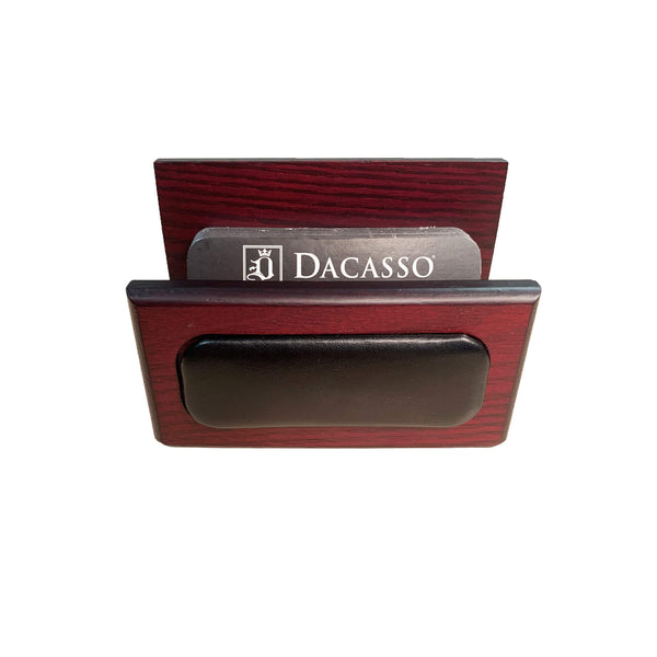 dacasso Mahogany (Rosewood) & Black Leather Business Card Holder