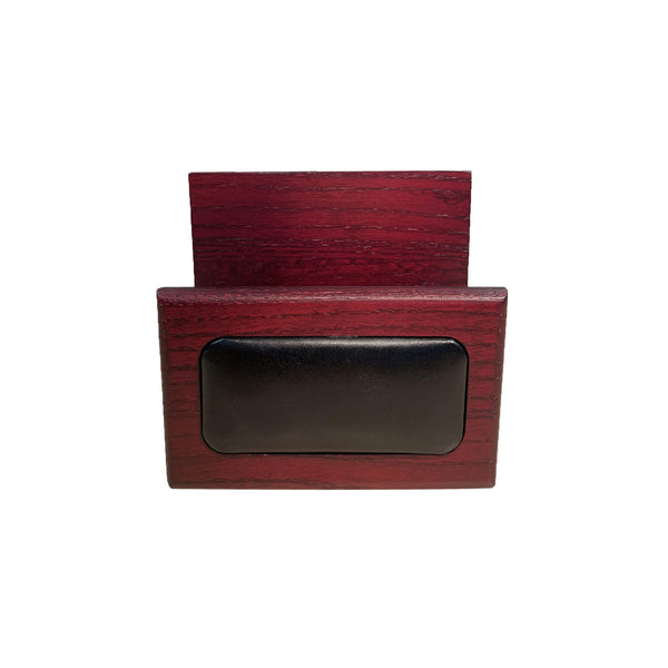 Dacasso Mahogany (Rosewood) & Black Leather Letter Holder