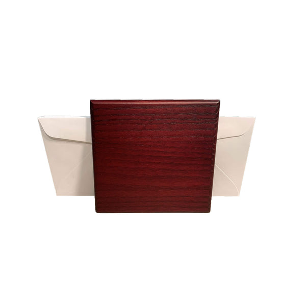 Dacasso Mahogany (Rosewood) & Black Leather Letter Holder