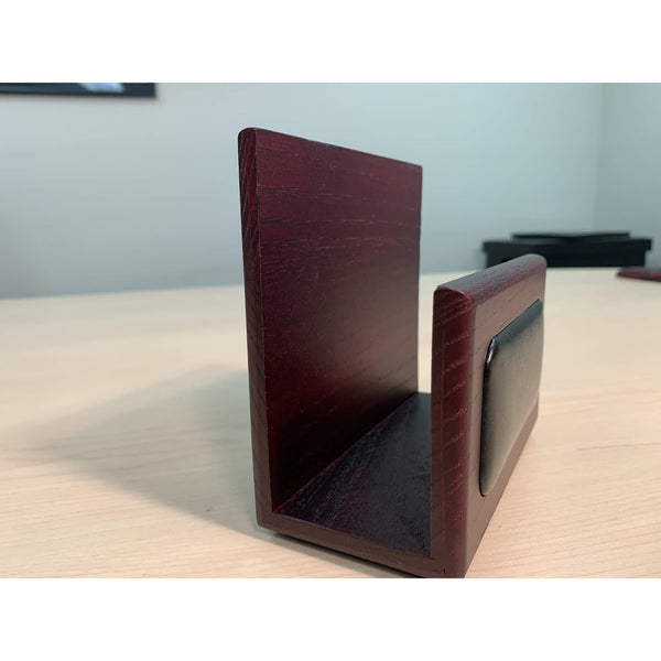 Dacasso Mahogany (Rosewood) & Black Leather Letter Holder