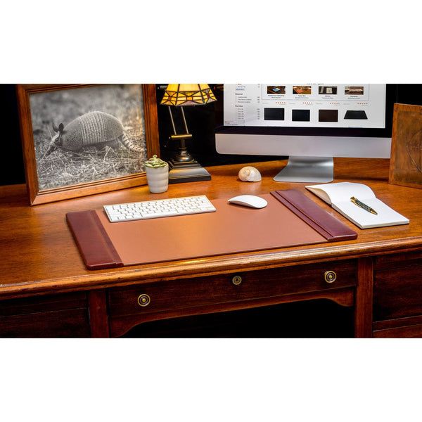 Dacasso Mocha Leather 25.5" X 17.25" Side-Rail Desk Pad