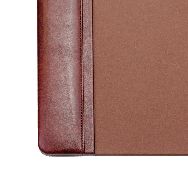 Dacasso Mocha Leather 25.5" X 17.25" Side-Rail Desk Pad