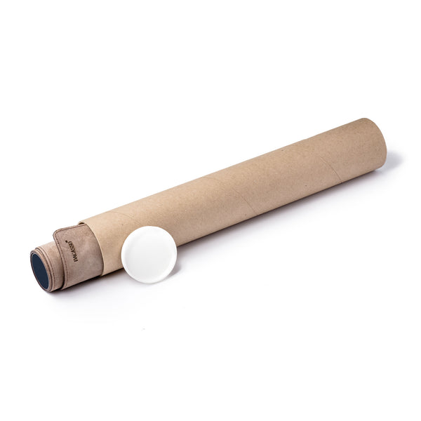 Dacasso Navy Blue Bonded Leather 32" X 15" No Core Rollable Desk Mat/Pad