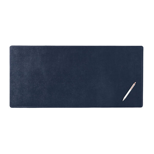 dacasso Navy Blue Bonded Leather 32" x 15" No Core Rollable Desk Mat/Pad