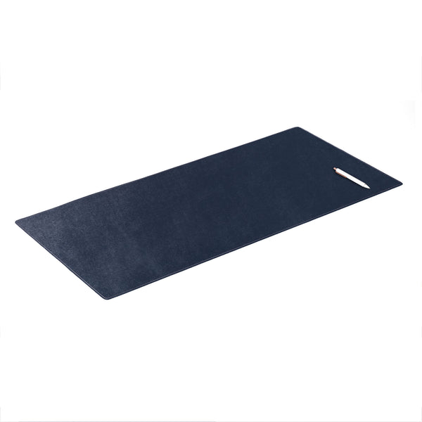 Dacasso Navy Blue Bonded Leather 36" X 17" No Core Rollable Desk Mat/Pad