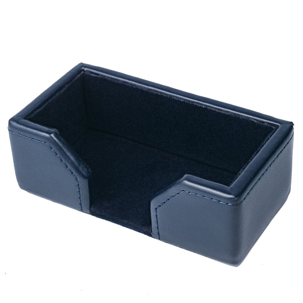 Dacasso Navy Blue Bonded Leather Business Card Holder