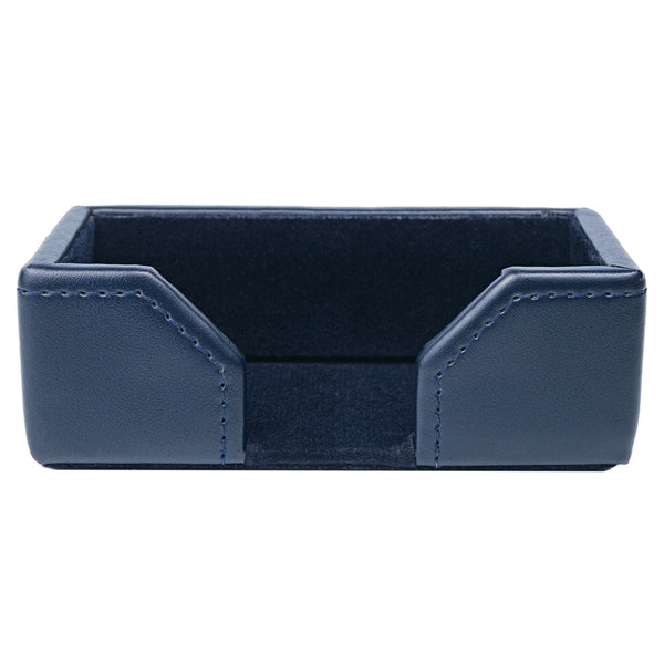 dacasso Navy Blue Bonded Leather Business Card Holder
