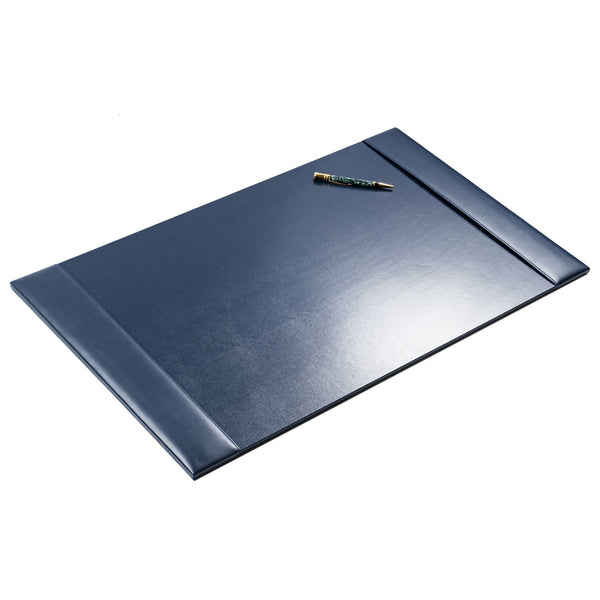 Dacasso Navy Blue Bonded Leather Desk Pad W/ 2025 Calendar Insert 30 X 18