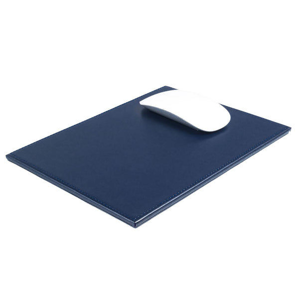 Dacasso Navy Blue Bonded Rectangular Leather Mouse Pad