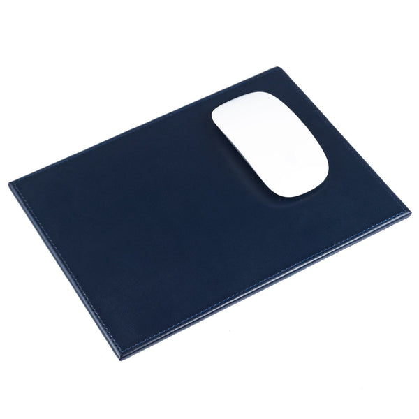 dacasso Navy Blue Bonded Rectangular Leather Mouse Pad