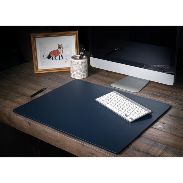 Dacasso Navy Blue Leather 24 X 19 Desk Mat Without Rails