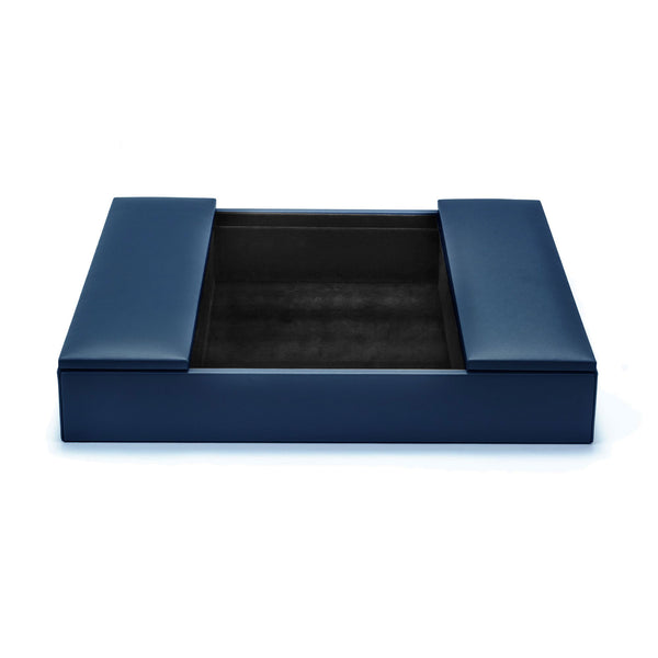 Dacasso Navy Blue Leather Conference Room Organizer