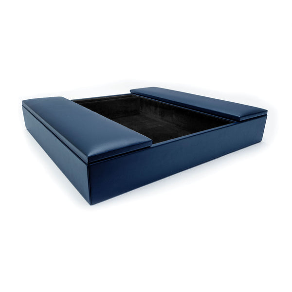 dacasso Navy Blue Leather Conference Room Organizer
