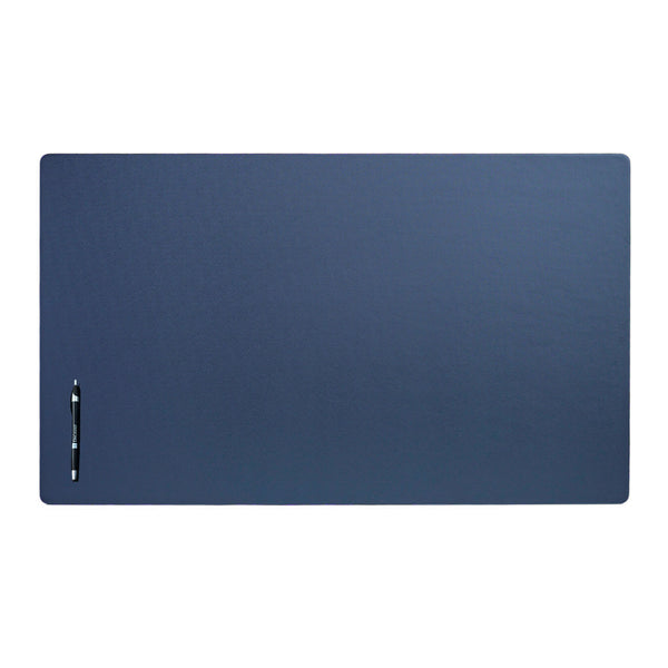 dacasso Navy Blue Leatherette Desk Pad w/out Rails 34 x 20