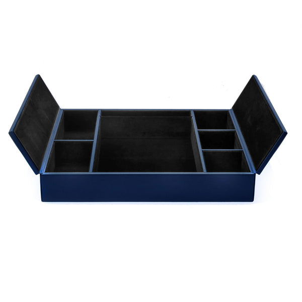 Dacasso Navy Blue Leatherette Enhanced Conference Room Organizer