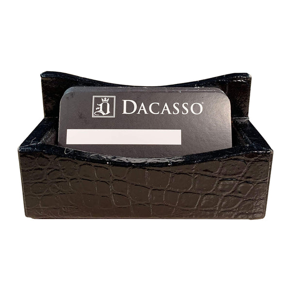 dacasso Protacini Black Italian Crocodile Leather Business Card Holder