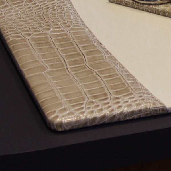 Dacasso Protacini Breeze Beige Italian Crocodile Leather 34 X 20 Desk Pad