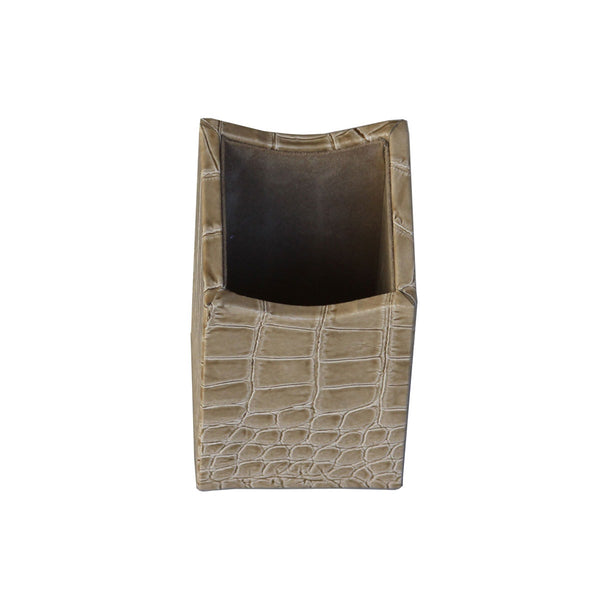 Dacasso Protacini Breeze Beige Italian Crocodile Leather 3-Piece Desk Set