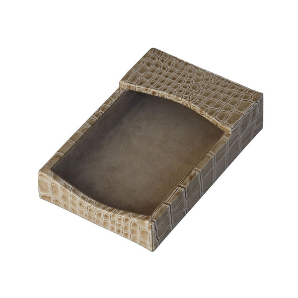 Dacasso Protacini Breeze Beige Italian Crocodile Leather 4 X 6 Memo Holder