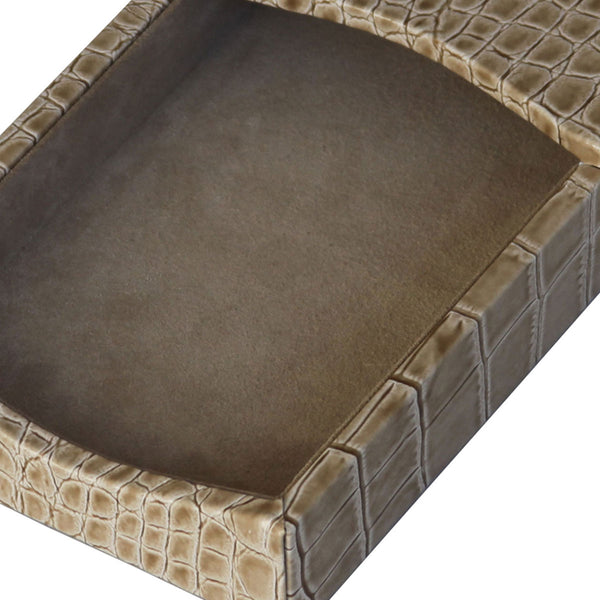 Dacasso Protacini Breeze Beige Italian Crocodile Leather 4 X 6 Memo Holder