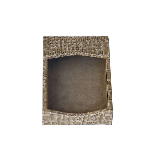 dacasso Protacini Breeze Beige Italian Crocodile Leather 4 x 6 Memo Holder