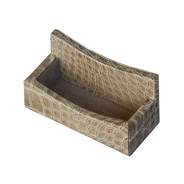 Dacasso Protacini Breeze Beige Italian Crocodile Leather Business Card Holder