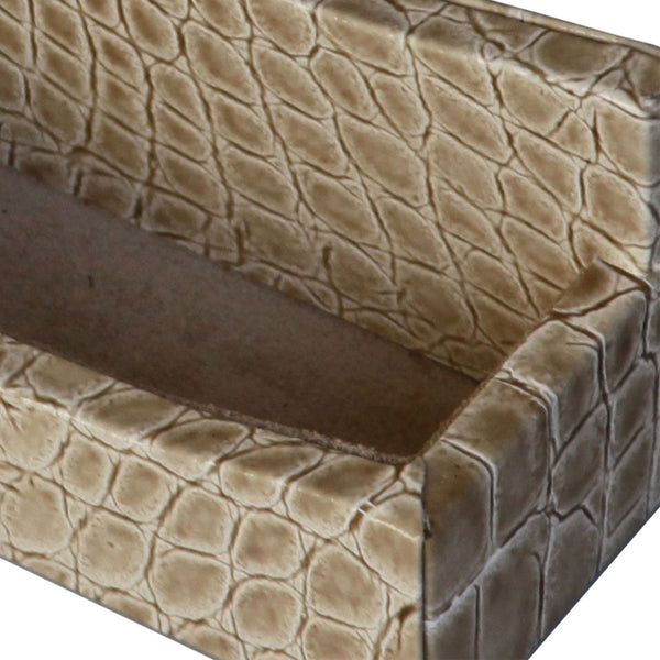 Dacasso Protacini Breeze Beige Italian Crocodile Leather Business Card Holder