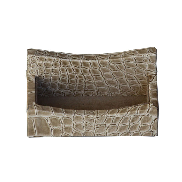 dacasso Protacini Breeze Beige Italian Crocodile Leather Business Card Holder