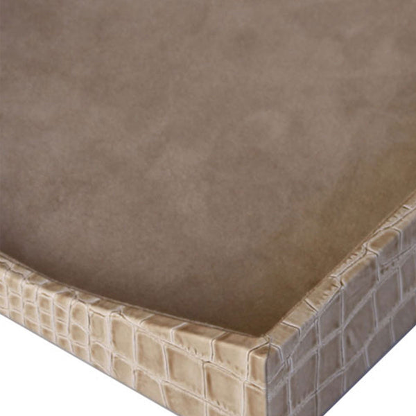 Dacasso Protacini Breeze Beige Italian Crocodile Leather Front-Load Letter Tray