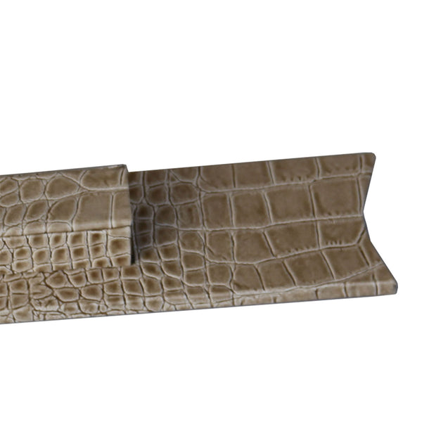 Dacasso Protacini Breeze Beige Italian Crocodile Leather Library Set Holder