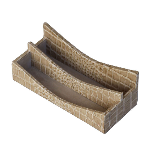 Dacasso Protacini Breeze Beige Italian Crocodile Leather Letter Holder