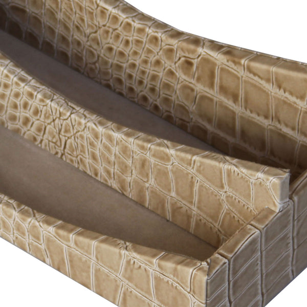 Dacasso Protacini Breeze Beige Italian Crocodile Leather Letter Holder