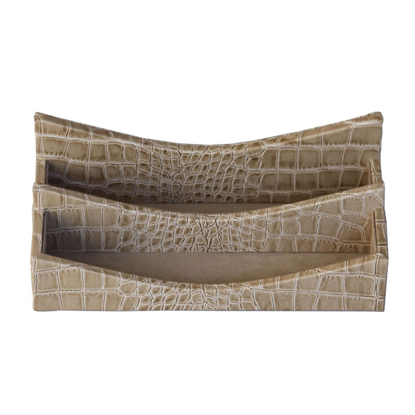 dacasso Protacini Breeze Beige Italian Crocodile Leather Letter Holder