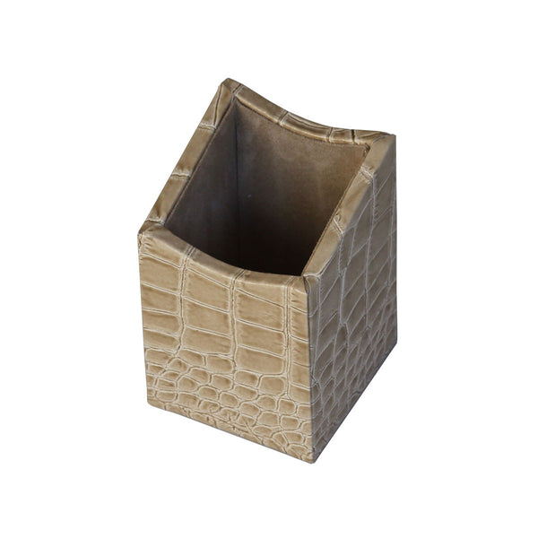 Dacasso Protacini Breeze Beige Italian Crocodile Leather Pencil Cup