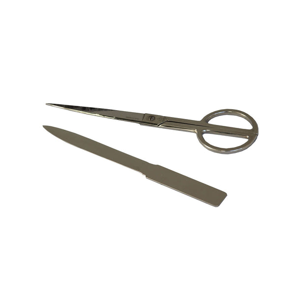 Dacasso Protacini Castlerock Gray Italian Crocodile Leather Library Set - Silver