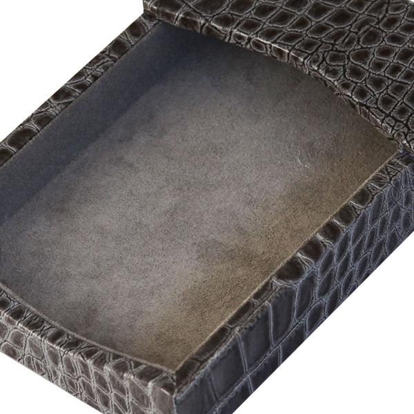 Dacasso Protacini Castlerock Gray Italian Crocodile Leather 4 X 6 Memo Holder