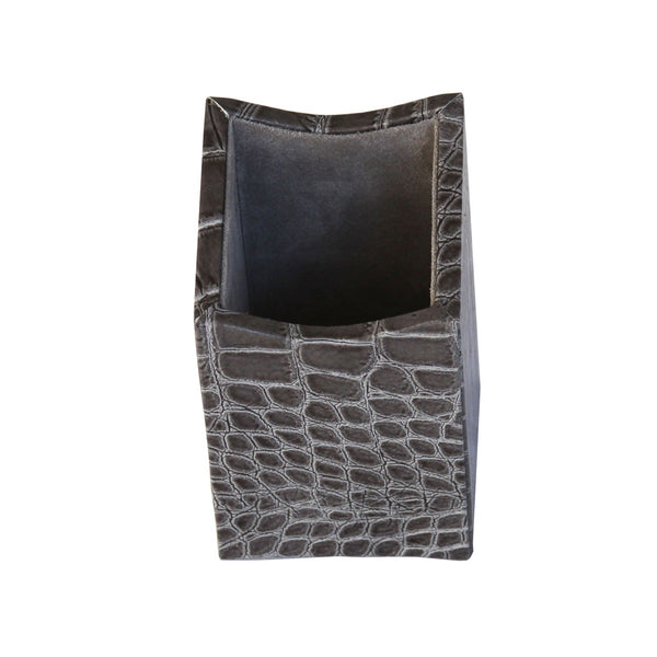 Dacasso Protacini Castlerock Gray Italian Crocodile Leather 3-Piece Desk Set