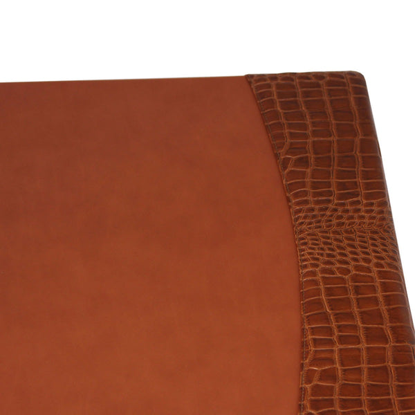 Dacasso Protacini Cognac Brown Italian Crocodile Leather 34 X 20 Side-Rail Desk Pad
