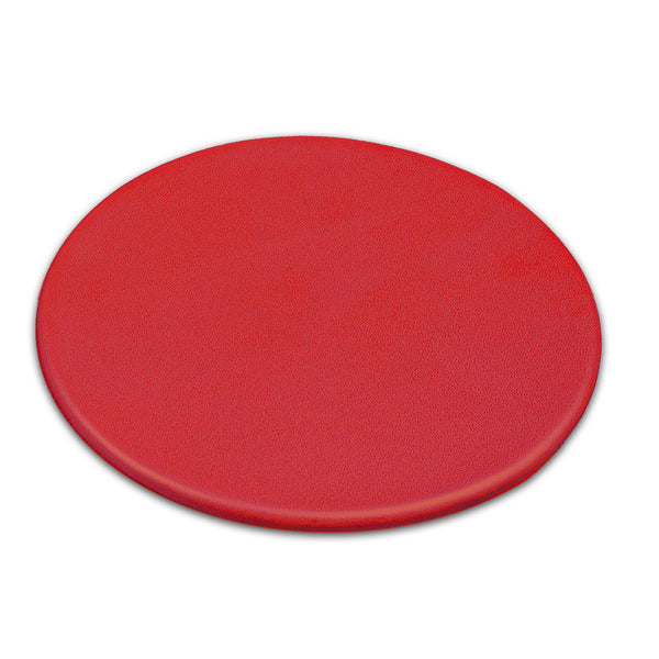Dacasso Red Leatherette 10 Round Coaster Set W/ Holder